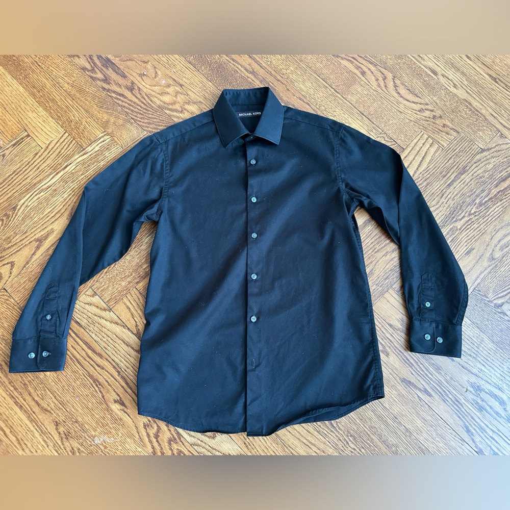 Michael Kors Boys Black Dress L/S Button Down Shirt Size 14